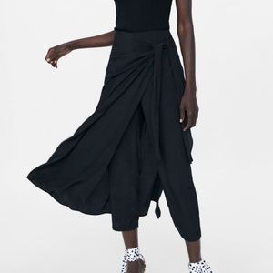 Zara Knotted Skort Black Medium